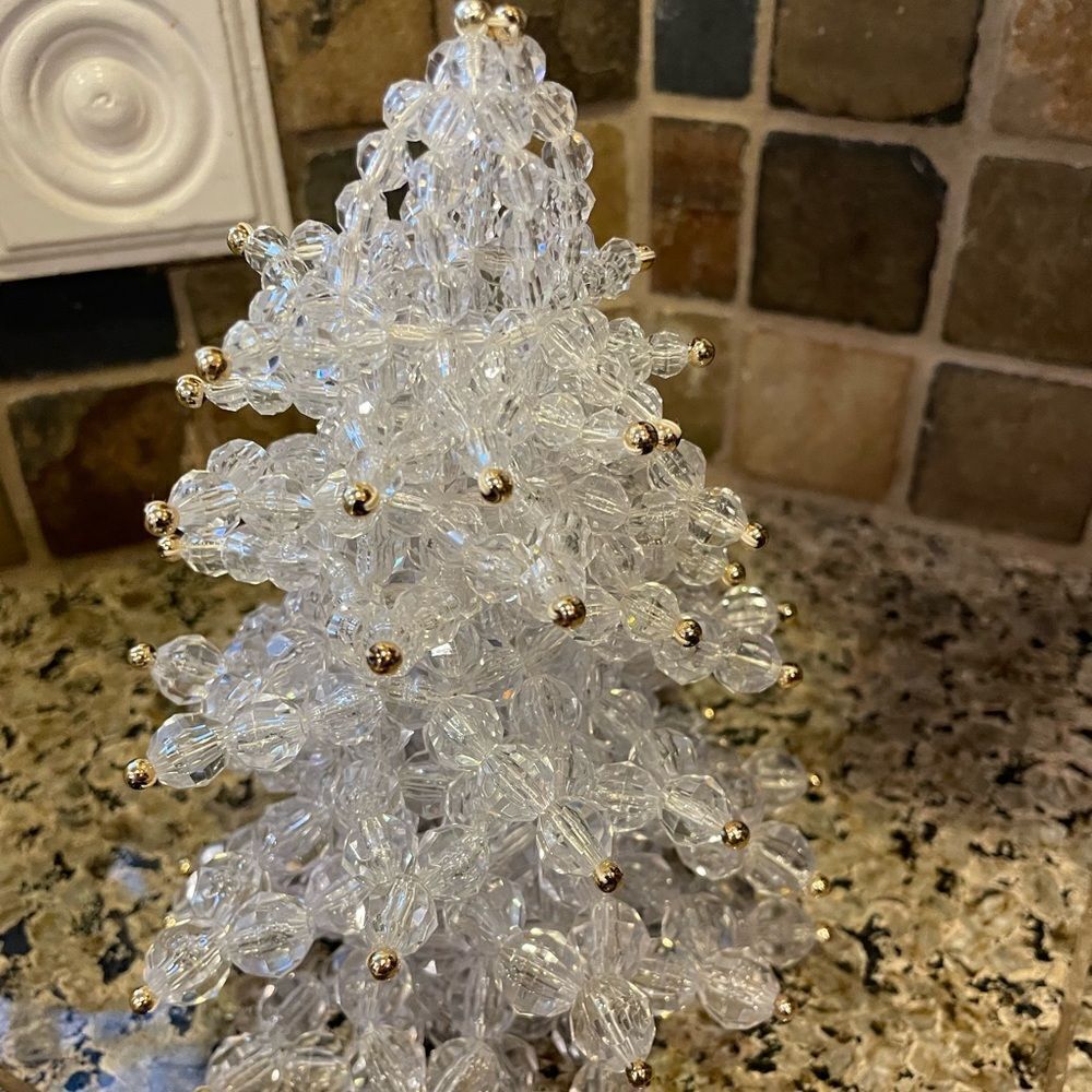 1960’s Beaded White and Gold Christmas Tree